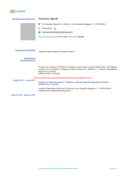 Agnelli_CV - Ospedale Niguarda C&agrave; Granda