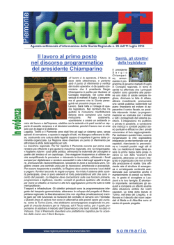 Il lavoro al primo posto nel discorso programmatico del presidente