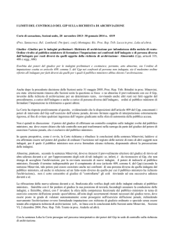 i limiti del controllo del gip sulla richiesta di archiviazione