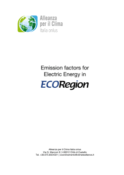 Emission factors for Electric Energy in