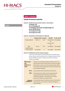 Scarica schede dati di igiene e sicurezza dei prodotti - Hi-Macs