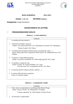 1 AC CH MATERIA Italiano Insegnante Longo Domenica