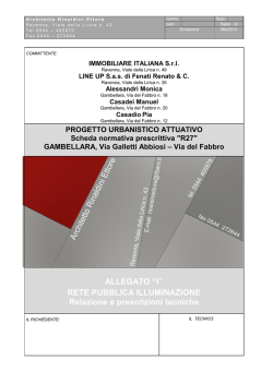 RETE PUBBLICA ILLUMINAZIONE Relazione e prescrizioni tecniche