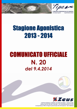 Stagione Agonistica Stagione Agonistica 2013