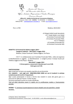 atletica cadetti 2014