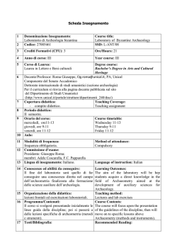 Scheda Insegnamento - Corso di Laurea interclasse in Lettere e