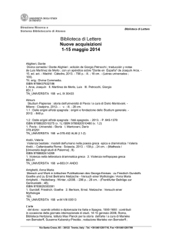 Biblioteca di Lettere Nuove acquisizioni 1