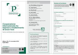 Cooperazione internazionale tra imprese e trasferimento di know-how