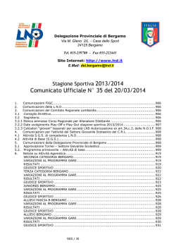 Comunicato Ufficiale N° 35 del 20/03/2014