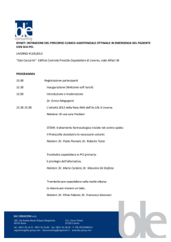 EFINET: DEFINIZIONE DEL PERCORSO CLINICO