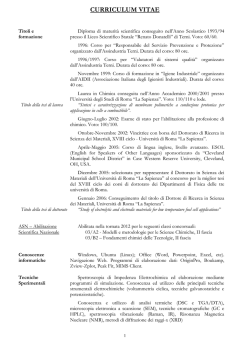 curriculum vitae - Dipartimento di Chimica