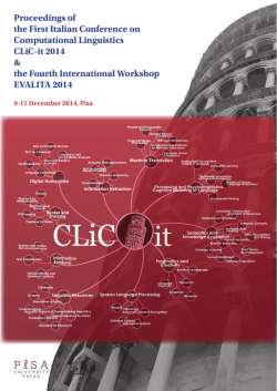 The First Italian Conference on Computational Linguistics CLiC