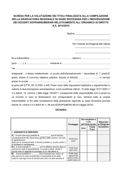 Scheda per la valutazione dei titoli finalizzata alla