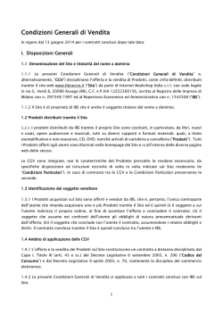 Condizioni Generali di Vendita