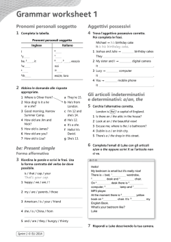 Grammar worksheet 1 - Eli La Spiga Edizioni