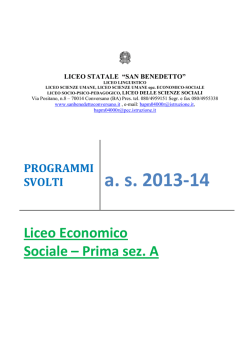 programmi svolti 1AEC - Liceo &ldquo;San Benedetto&rdquo;