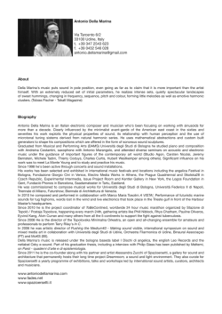 Antonio Della Marina Via Tarcento 6/2 33100 Udine, Italy t. +39 347