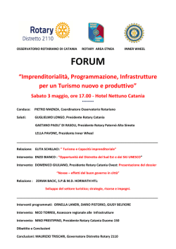 “Imprenditorialità, Programmazione, Infrastrutture per un Turismo