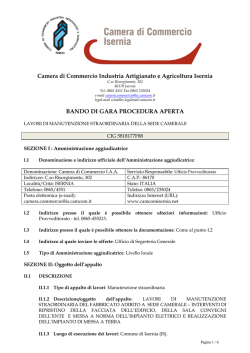 Bando di gara - Camera di Commercio di Isernia