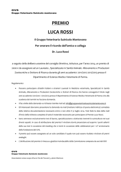PREMIO LUCA ROSSI - Gruppo Veterinario Suinicolo Mantovano