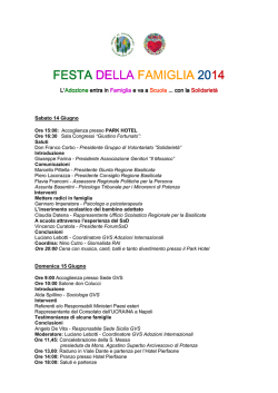programma Festa Famiglia - Gruppo di Volontariato "Solidarietà"