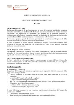 Scarica il bando. - Camera di Commercio di Avellino