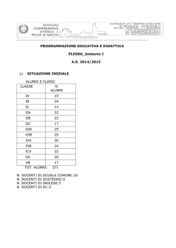 PROGRAMMAZIONE DI PLESSO 2014-2015