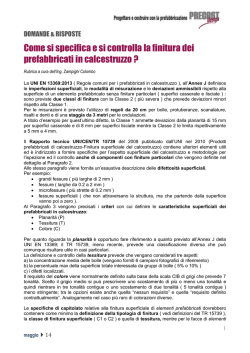Come si specifica e si controlla la finitura dei prefabbricati