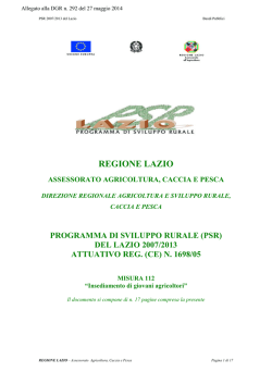 DGR 292 del 27 05 2014 - PSR 2007 - Agricoltura