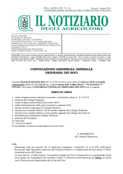 N. 1-6 Gennaio-Giugno - Confagricoltura Pisa