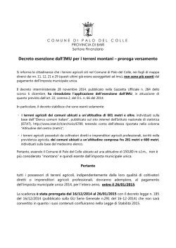 imu terreni agricoli - Comune di Palo del Colle
