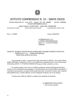 Pubblicazione graduatorie di istituto provvisorie ATA a.s. 2013-2014