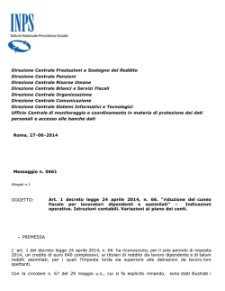 Messaggio Inps 27 giugno 2014