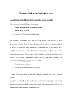 Gli Stati e il ricorso alla forza armata Abolizione della