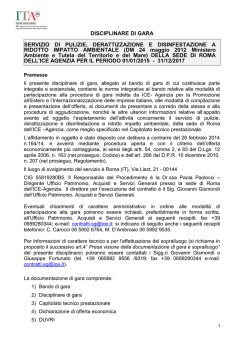 DISCIPLINARE DI GARA