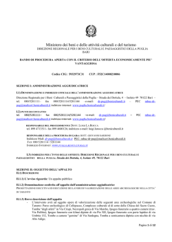 Bando - Direzione Regionale per i Beni Culturali e Paesaggistici