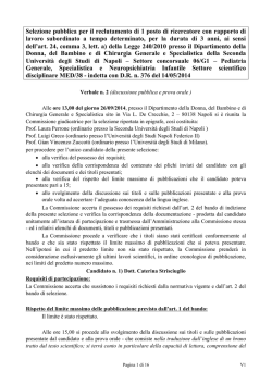 Procedura di valutazione comparativa per la copertura di