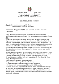Comunicazione scrutinio finale