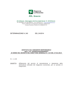 DETERMINAZIONE N. 240 DEL 2/4/2014