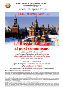 La Russia dallo zar al post comunismo