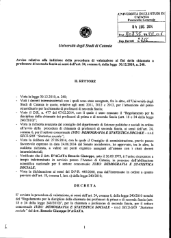avviso procedura di valutazione professore di II fascia