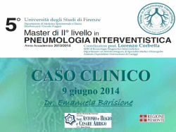 CASO CLINICO 9 giugno 2014 - Master in Pneumologia Interventistica