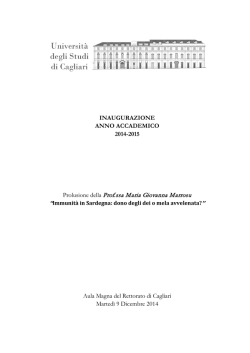 Prolusione Professoressa Maria Giovanna Marrosu