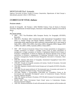 MONTANARI Prof. Armando CURRICULUM VITAE, Italiano