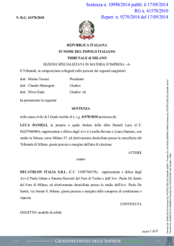 scarica la sentenza - Giurisprudenza delle imprese