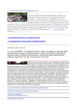 I lavoratori della Formazione Professionale scioperano! La