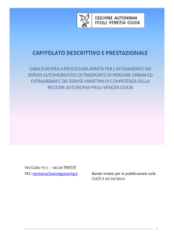 Capitolato descrittivo e prestazionale