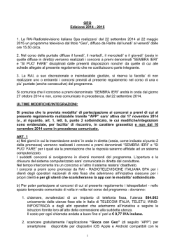GEO Edizione 2014 - 2015 1. La RAI-Radiotelevisione