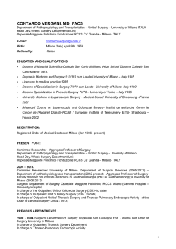 CONTARDO VERGANI, MD, FACS - Universit&agrave; degli Studi di Milano