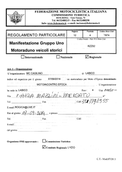 Regolamento Particolare - Federazione Motociclistica Italiana